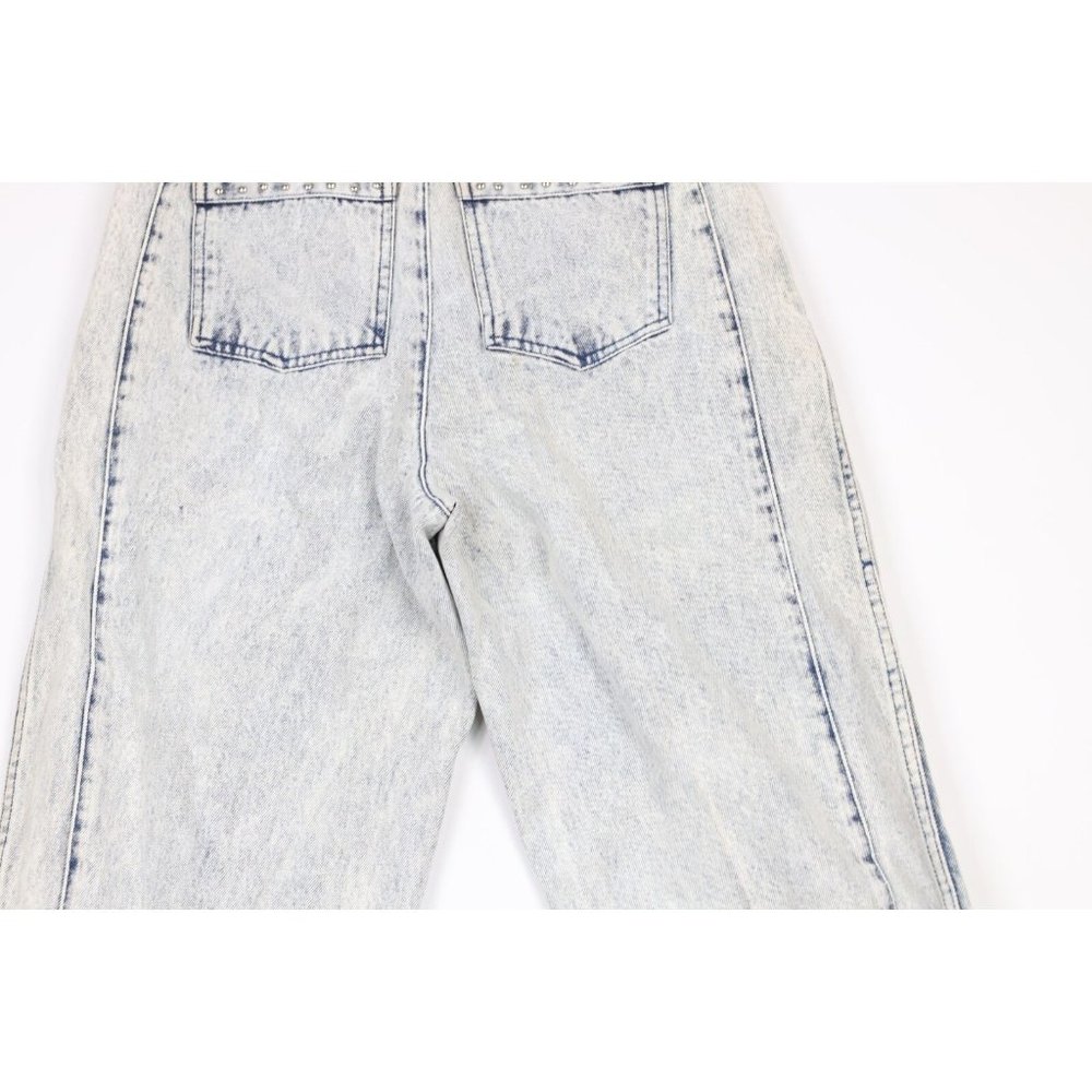 NOS Vintage 80s Streetwear Mens 30x36 Pleated Studded Tapered Leg Denim Jeans - Picture 10 of 14